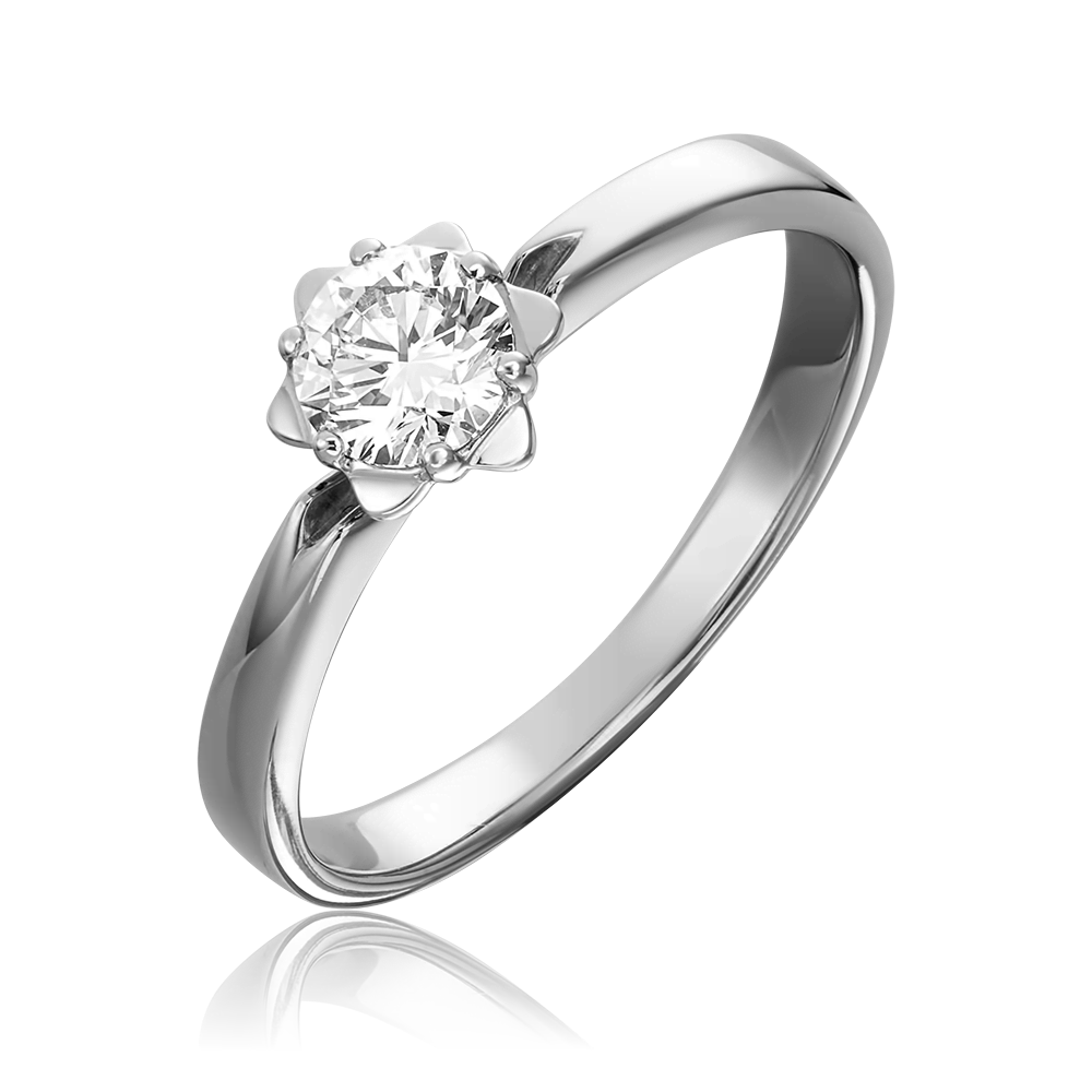 Помолвочное кольцо из белого золота с бриллиантом 01-1023-00-101-1120-30