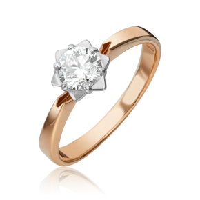 Помолвочное кольцо из комбинированного золота с бриллиантом 01-1026-00-101-1111-30