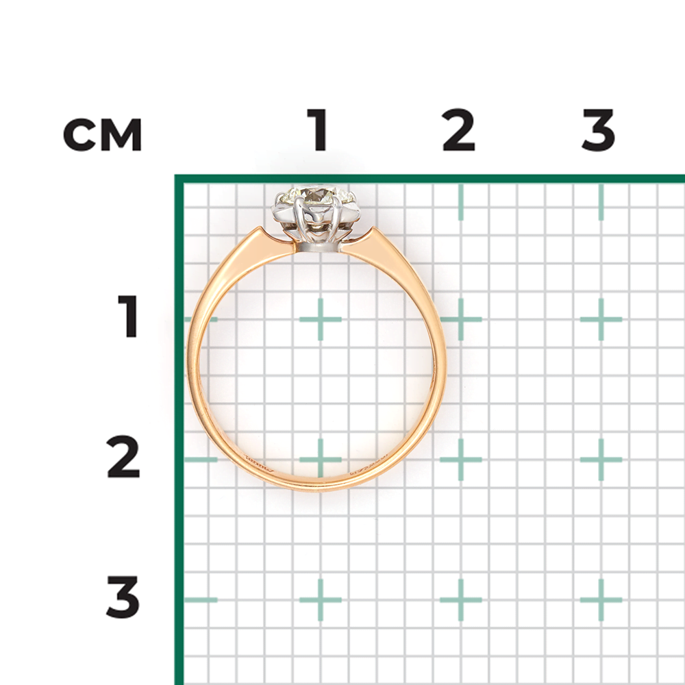 Помолвочное кольцо из комбинированного золота с бриллиантом 01-1026-00-101-1111-30
