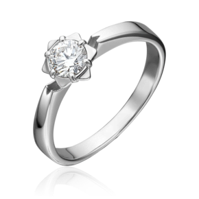 Помолвочное кольцо из белого золота с бриллиантом 01-1025-00-101-1120-30