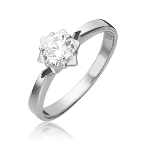 Помолвочное кольцо из белого золота с бриллиантом 01-1027-00-101-1120-30
