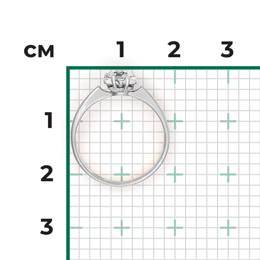 Помолвочное кольцо из белого золота с бриллиантом 01-1027-00-101-1120-30