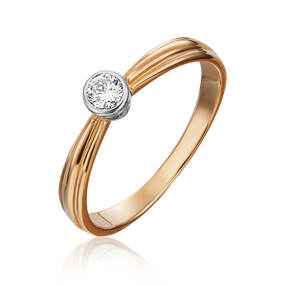 Помолвочное кольцо из комбинированного золота с бриллиантом 01-1038-00-101-1111-30
