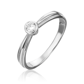 Помолвочное кольцо из белого золота с бриллиантом 01-1039-00-101-1120-30