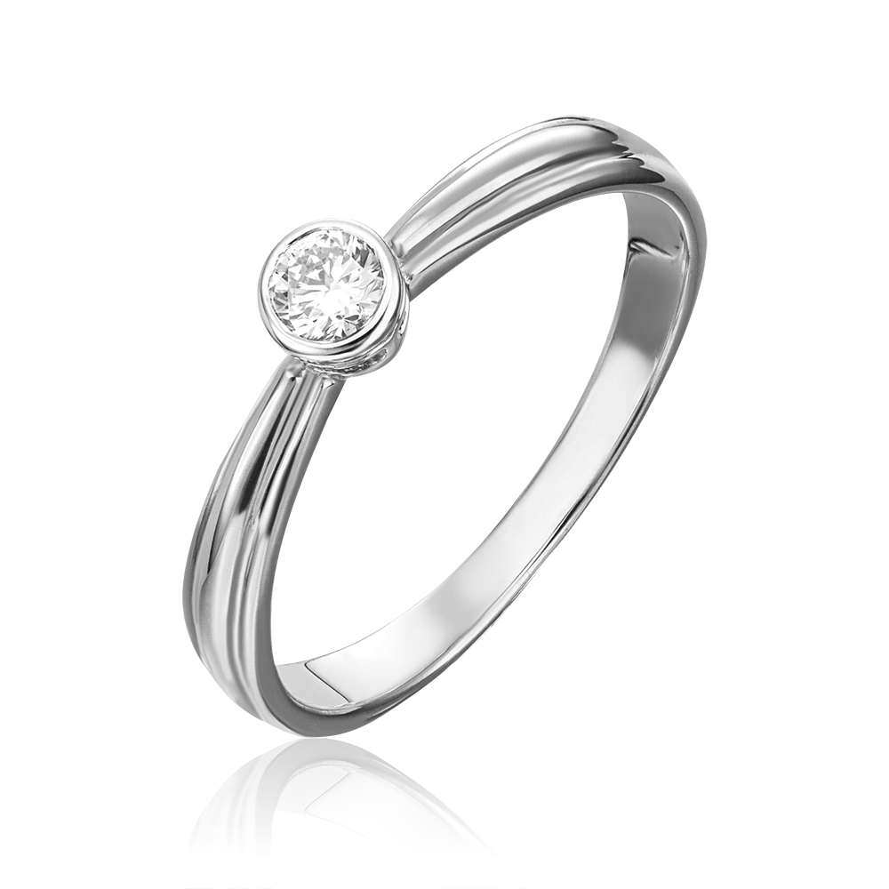 Помолвочное кольцо из белого золота с бриллиантом 01-1039-00-101-1120-30