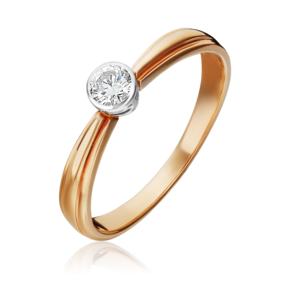 Помолвочное кольцо из комбинированного золота с бриллиантом 01-1040-00-101-1111-30