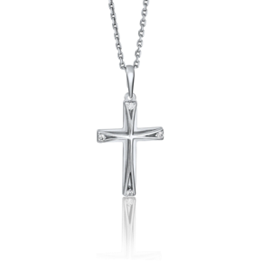 Декоративный крест из белого золота с фианитами 03-2735-00-401-1120-03