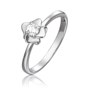 Помолвочное кольцо из белого золота с бриллиантом 01-1590-00-101-1120-30