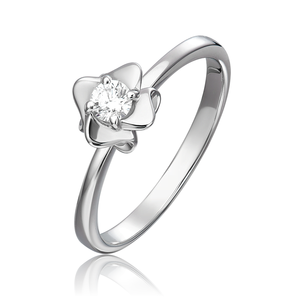 Помолвочное кольцо из белого золота с бриллиантом 01-1590-00-101-1120-30