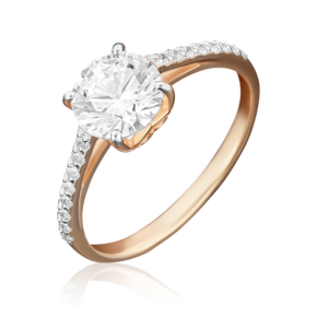 Кольцо из красного золота с фианитами 01-4462-00-501-1110-38