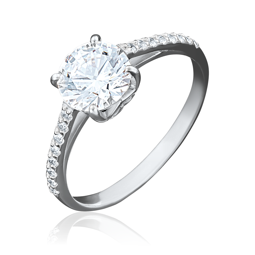 Кольцо из белого золота с фианитами 01-4462-00-401-1120