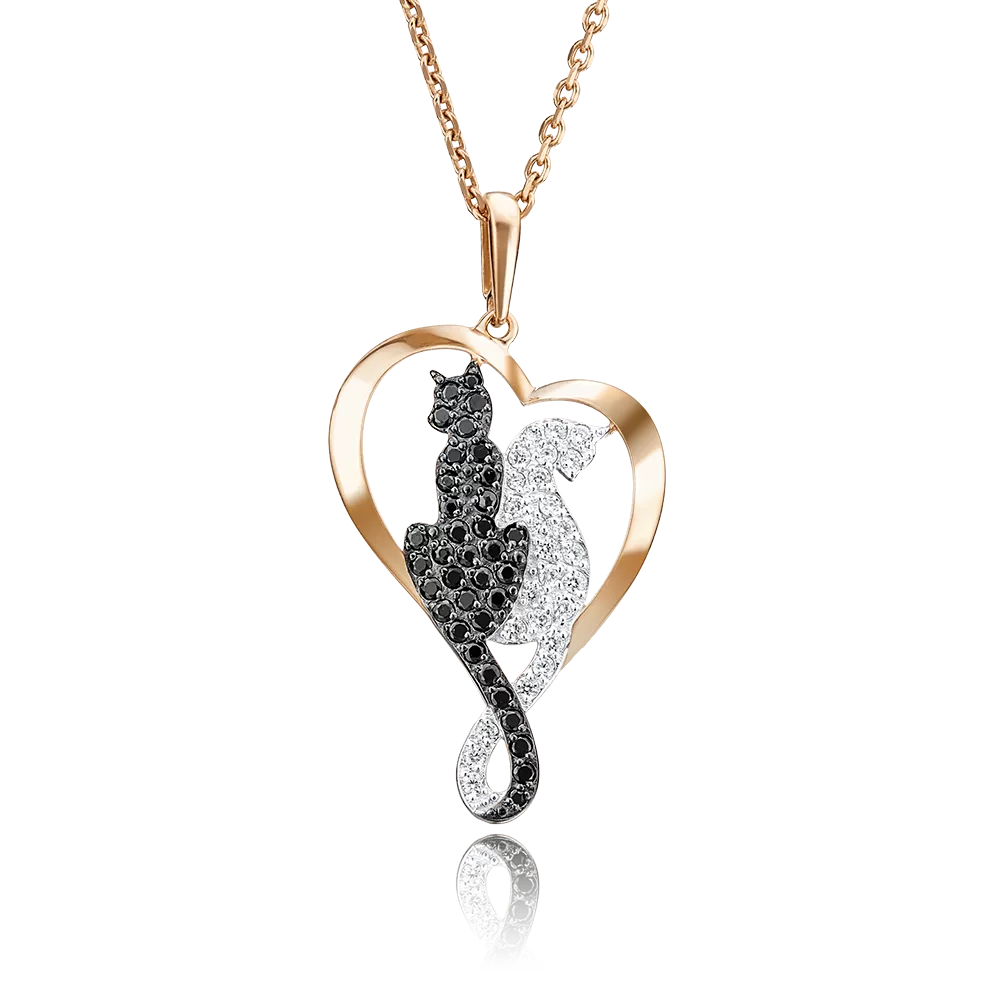 Подвеска «Свидание» из красного золота с фианитами 03-1900-00-403-1110-24