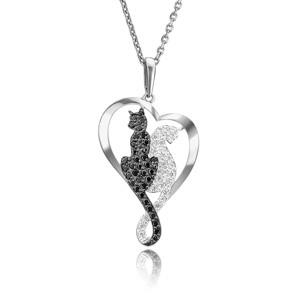 Подвеска «Свидание» из белого золота с фианитами 03-1901-00-403-1120-24