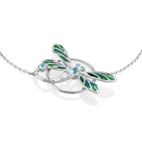 Браслет «Стрекоза» из серебра с топазами и эмалью 05-0682-00-201-0200-68