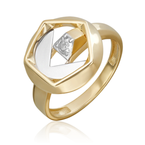 Кольцо из комбинированного золота с натуральным топазом white 01-5623-00-201-1121