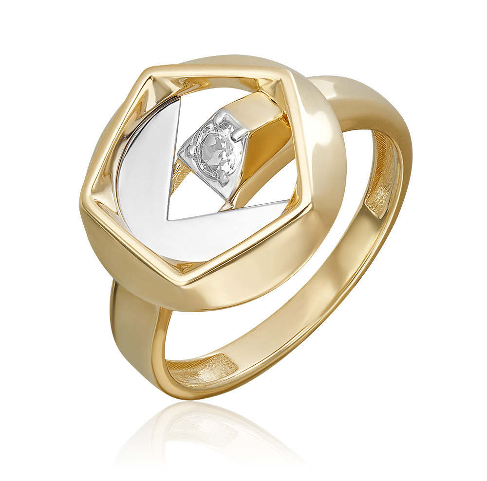 Кольцо из комбинированного золота с натуральным топазом white 01-5623-00-201-1121