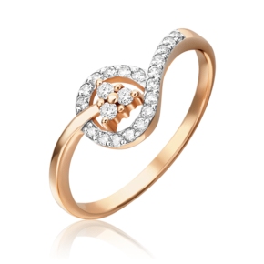 Кольцо из красного золота с бриллиантами 01-0672-00-101-1110-30