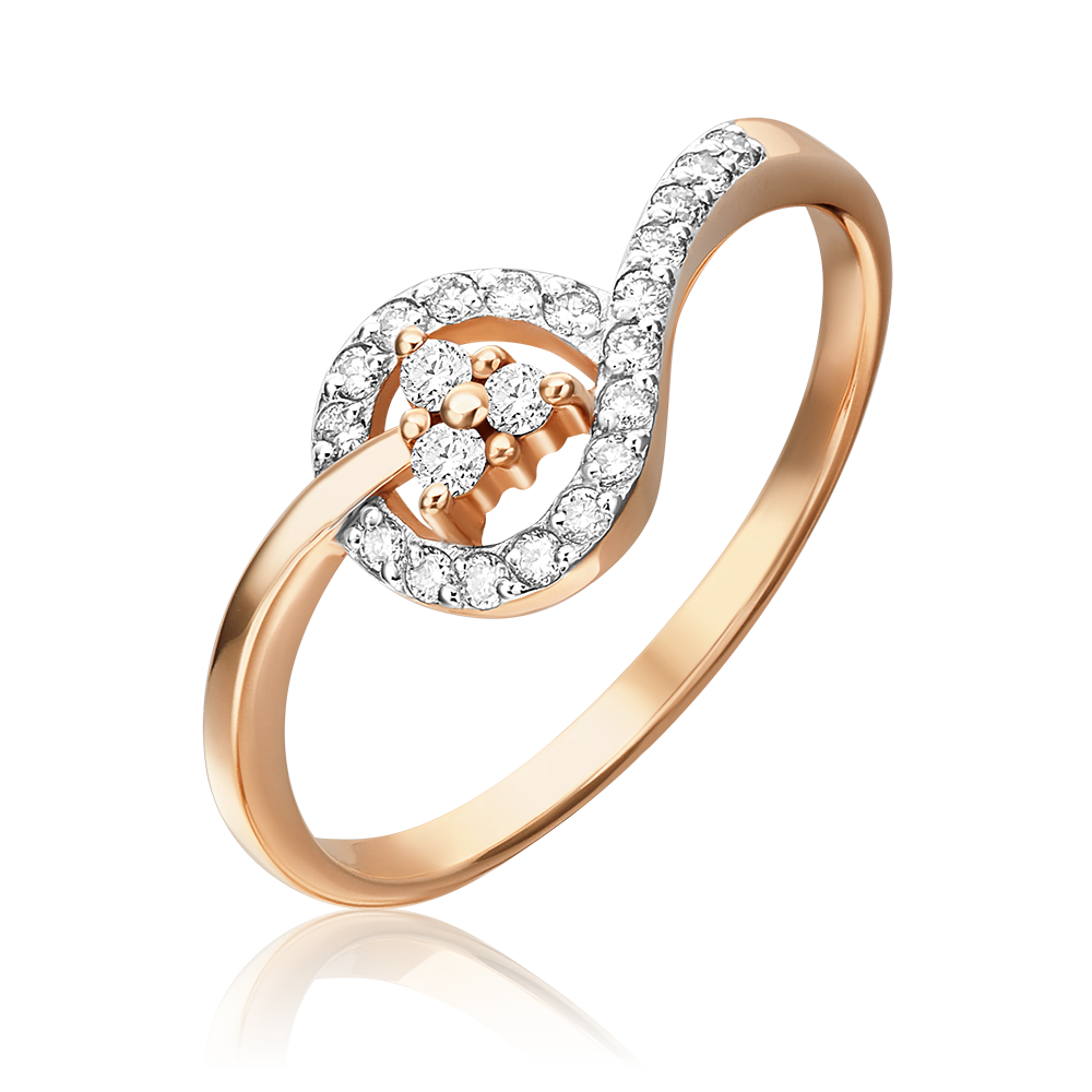 Кольцо из красного золота с бриллиантами 01-0672-00-101-1110-30