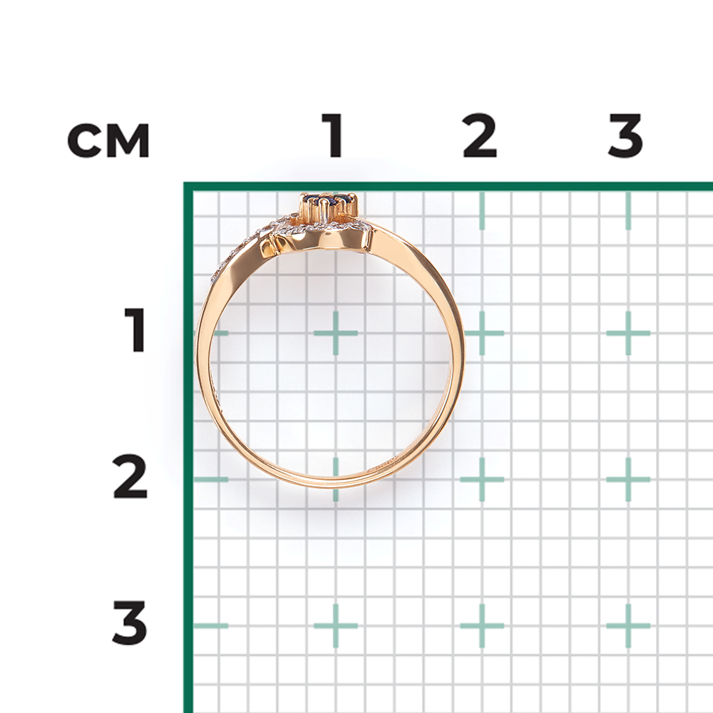 Кольцо из красного золота с сапфирами и бриллиантами 01-0672-00-105-1110-30