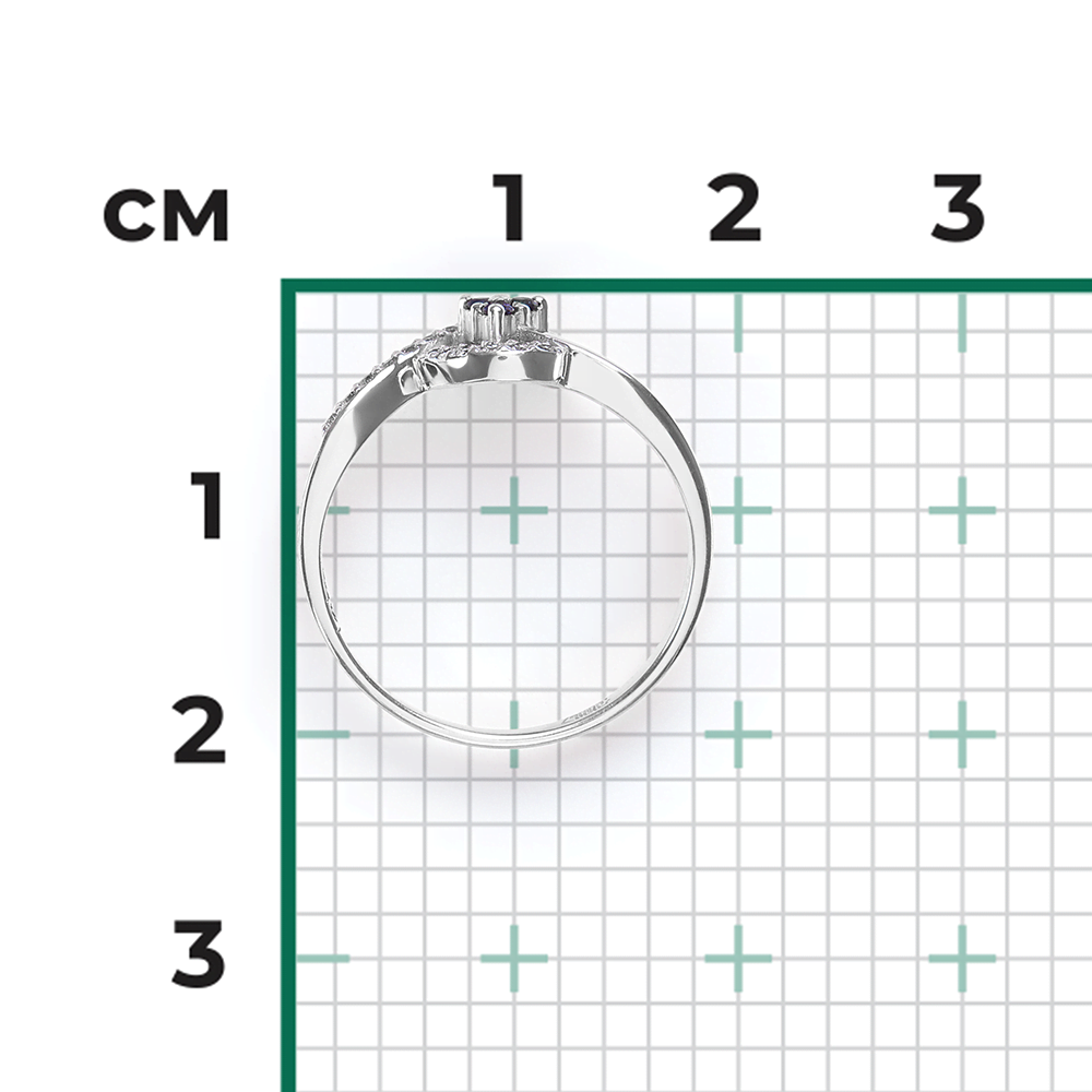 Кольцо из белого золота с сапфирами и бриллиантами 01-0673-00-105-1120-30