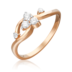 Кольцо из красного золота с бриллиантами 01-0674-00-101-1110-30