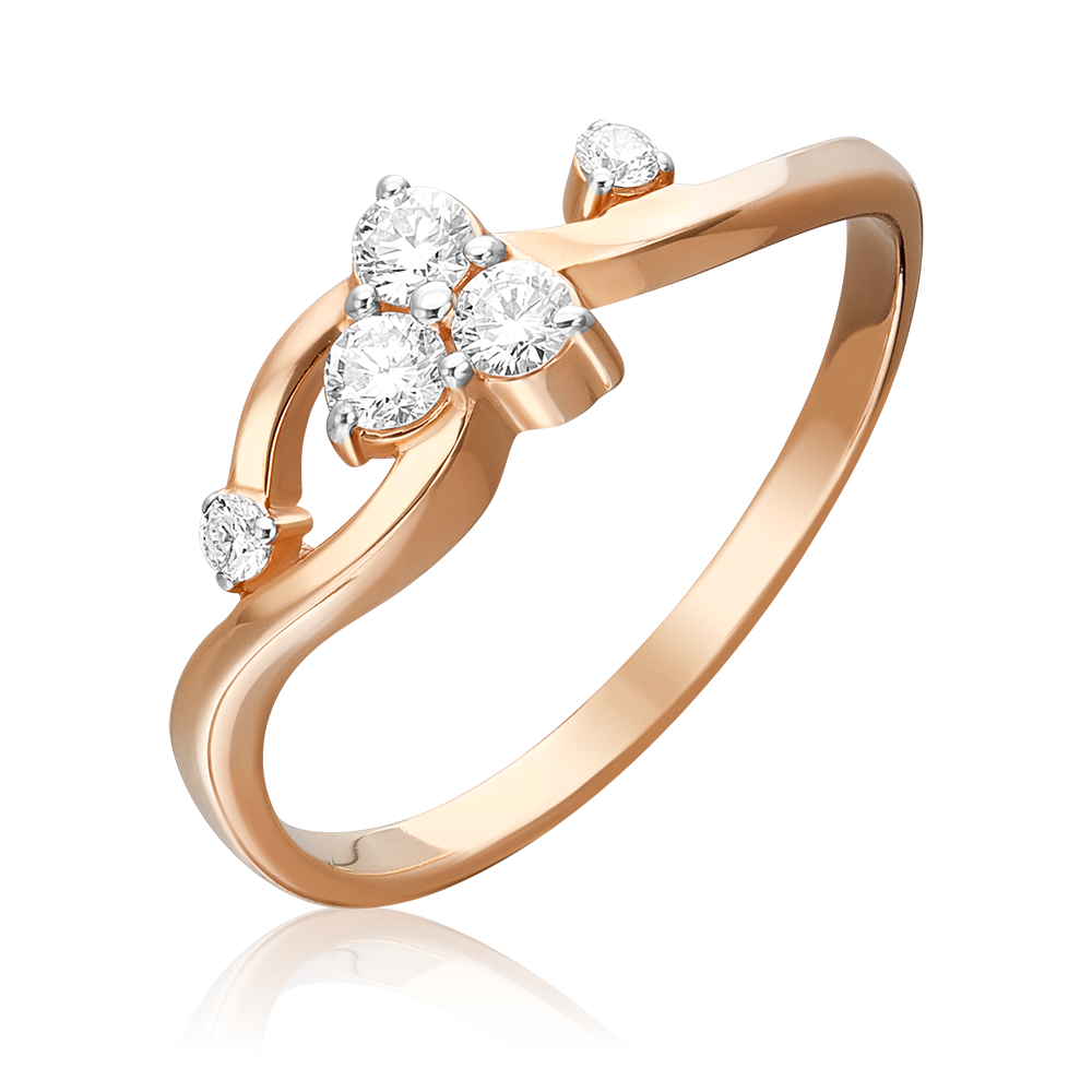 Кольцо из красного золота с бриллиантами 01-0674-00-101-1110-30