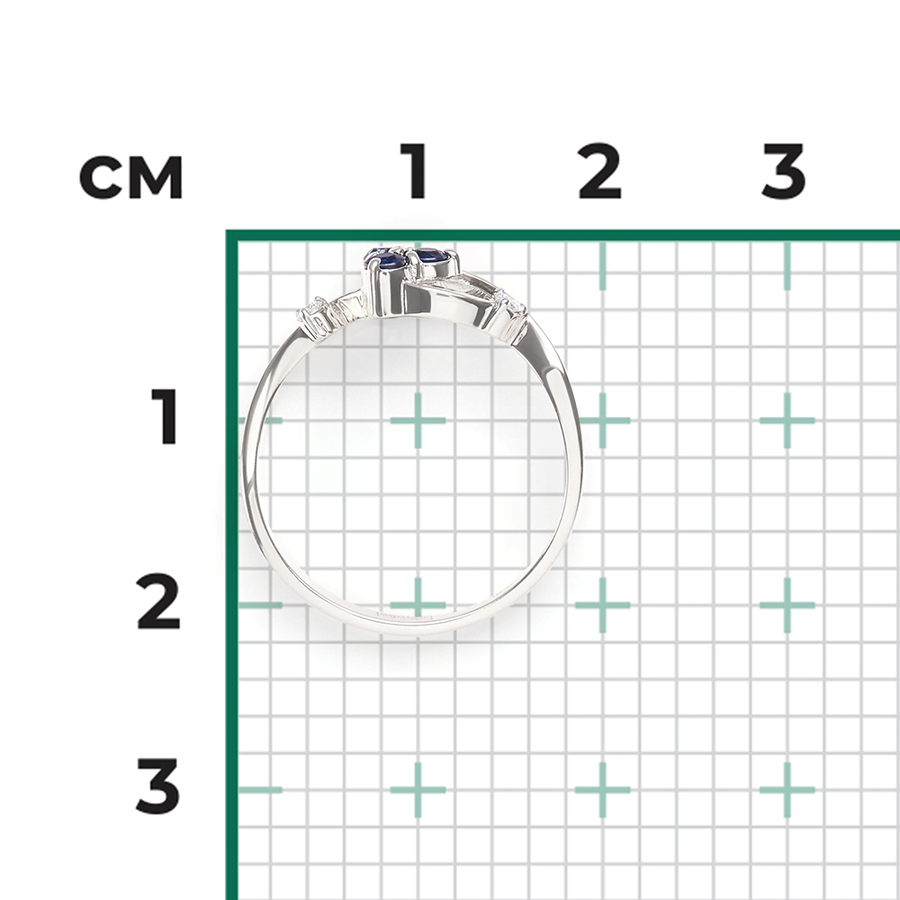 Кольцо из белого золота с сапфирами и бриллиантами 01-0675-00-105-1120-30