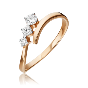 Кольцо из красного золота с бриллиантами