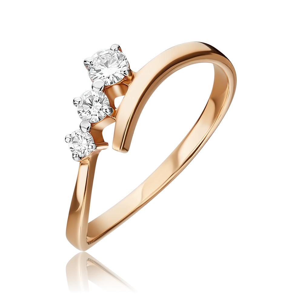 Кольцо из красного золота с бриллиантами 01-0682-00-101-1110-30