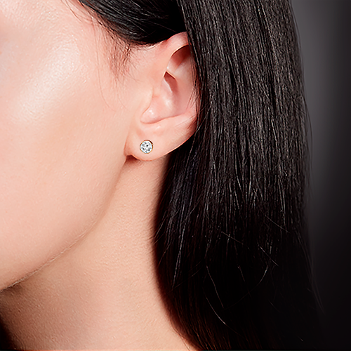 Серьги-пусеты из красного золота с фианитом 02-0295-00-501-1110-38