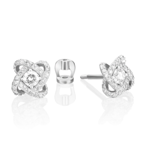 Серьги-пусеты из белого золота с бриллиантами 02-0838-00-101-1120-30