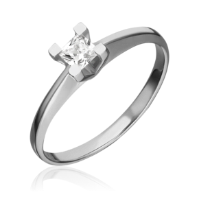 Помолвочное кольцо из белого золота с фианитом 01-4978-00-501-1120-38