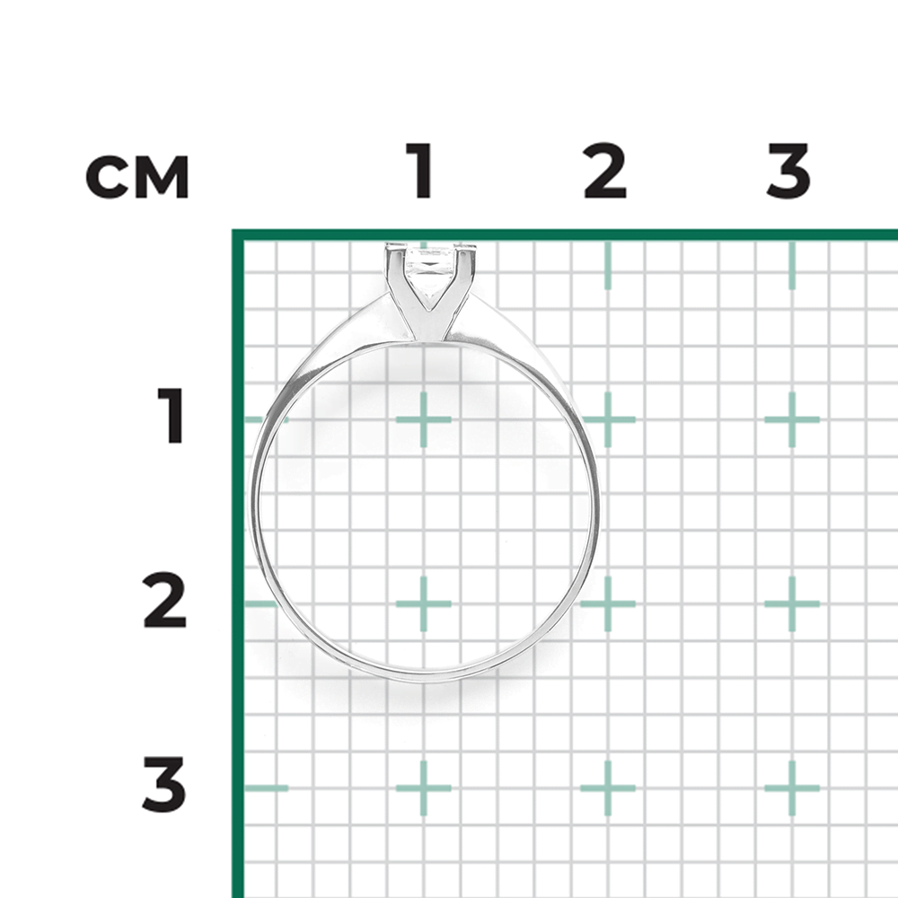 Помолвочное кольцо из белого золота с фианитом 01-4978-00-501-1120-38