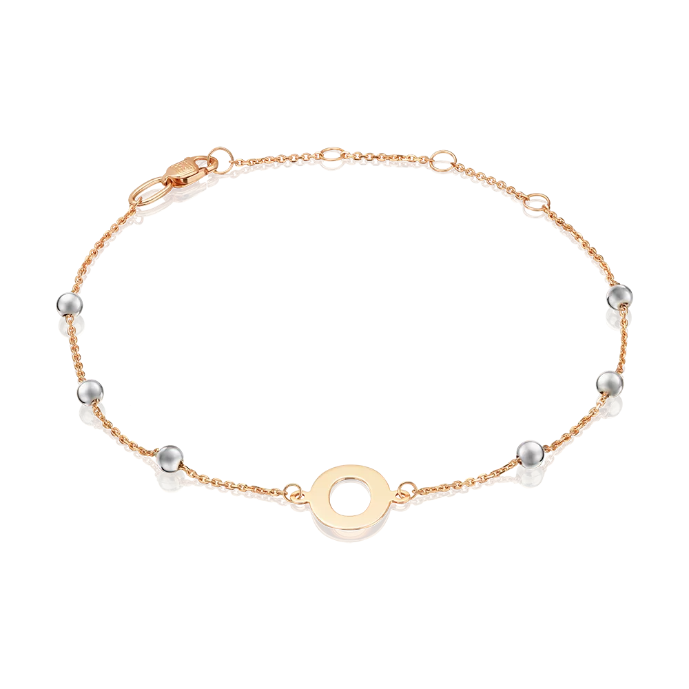 Браслет «Буква О» из комбинированного золота 05-0849-О-000-1111