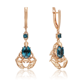 Серьги «Скорпионы» из красного золота с топазами 02-5279-00-201-1110