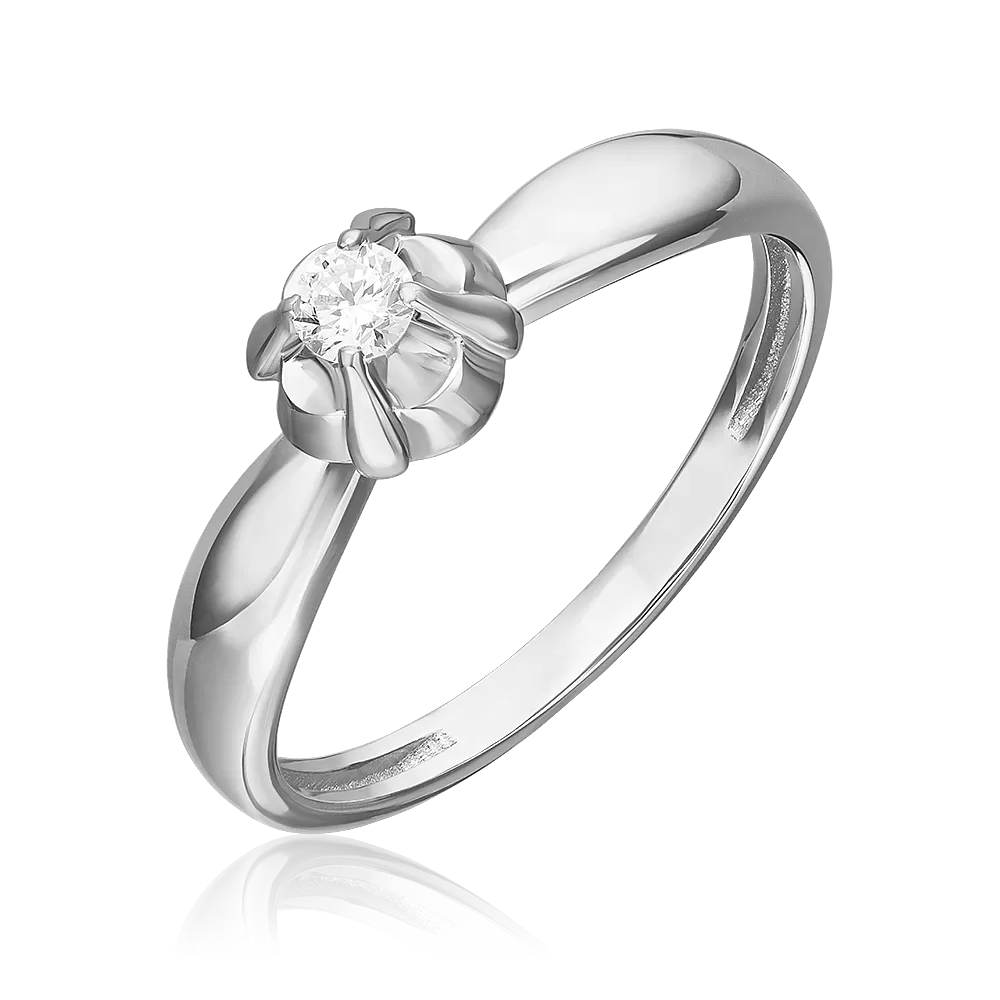 Кольцо из белого золота с бриллиантом 01-5811-00-101-1120