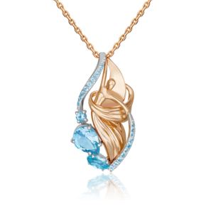 Подвеска «Стихия Воды» из комбинированного золота с топазами 03-3437-00-201-1111