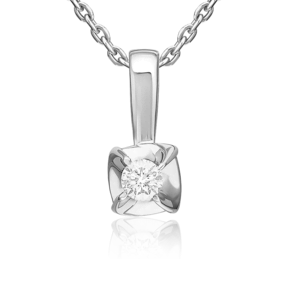 Подвеска из белого золота с бриллиантом 03-3517-00-101-1120