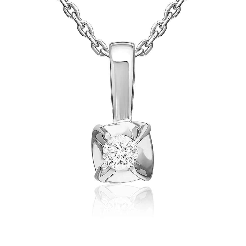 Подвеска из белого золота с бриллиантом 03-3517-00-101-1120