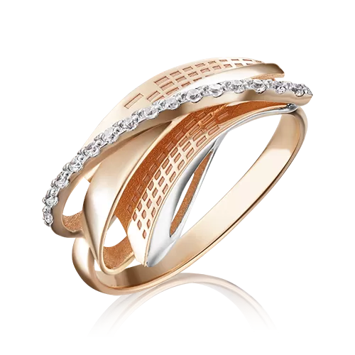 Кольцо из красного золота с фианитами 01-5077-00-401-1110-65