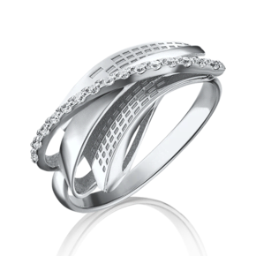 Кольцо из белого золота с фианитами 01-5077-00-401-1120-65