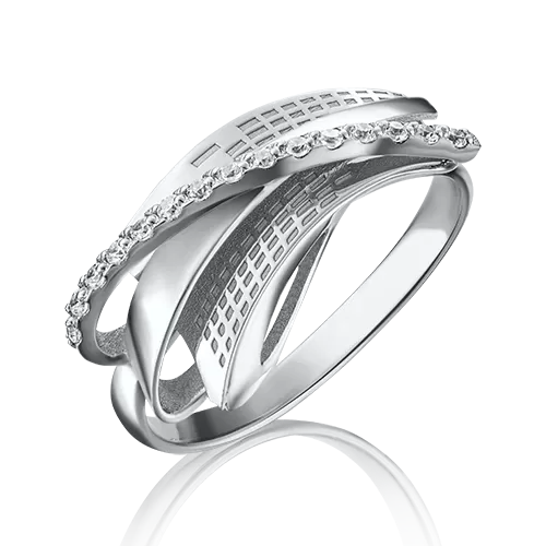 Кольцо из белого золота с фианитами 01-5077-00-401-1120-65