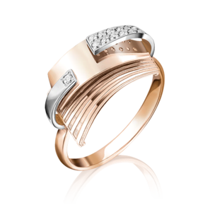 Кольцо из красного золота с фианитами 01-5086-00-401-1110-65