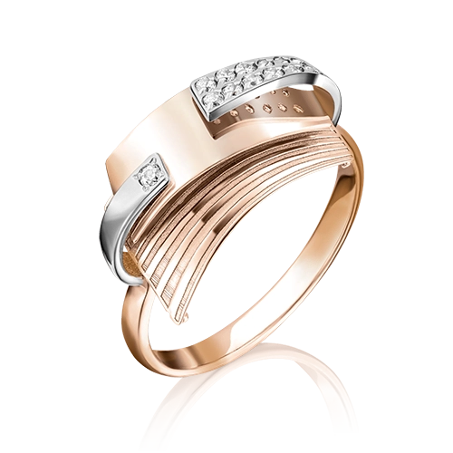 Кольцо из красного золота с фианитами 01-5086-00-401-1110-65