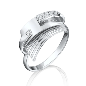 Кольцо из белого золота с фианитами 01-5086-00-401-1120-65