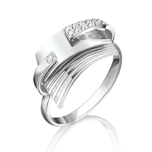 Кольцо из белого золота с фианитами 01-5086-00-401-1120-65