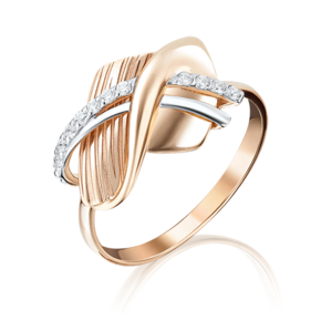 Кольцо из красного золота с фианитами 01-5087-00-401-1110-65