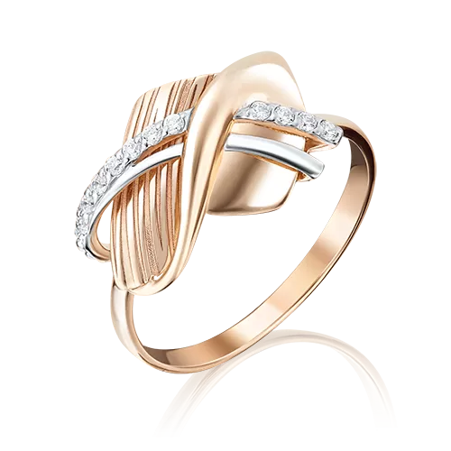 Кольцо из красного золота с фианитами 01-5087-00-401-1110-65