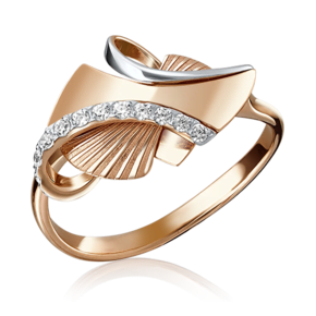 Кольцо из красного золота с фианитами 01-5095-00-401-1110-65