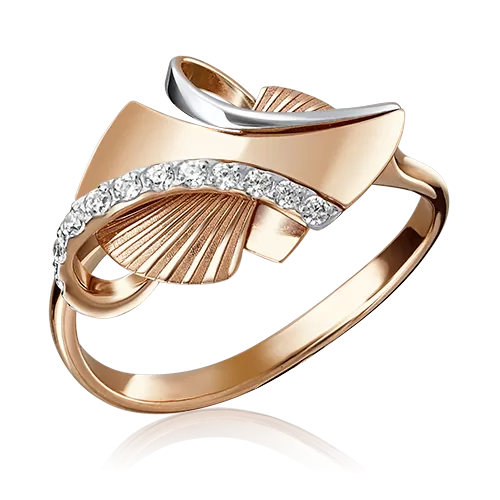 Кольцо из красного золота с фианитами 01-5095-00-401-1110-65